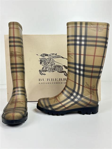 burberry rain boots for snow|Burberry haymarket rain boots.